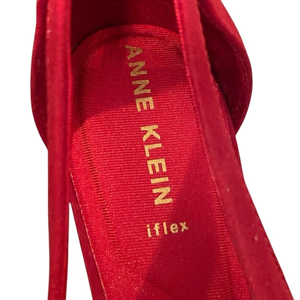 Ann Klein Womens Deep Red Berkley Pump Point Toe Heels - Picture 4 of 10